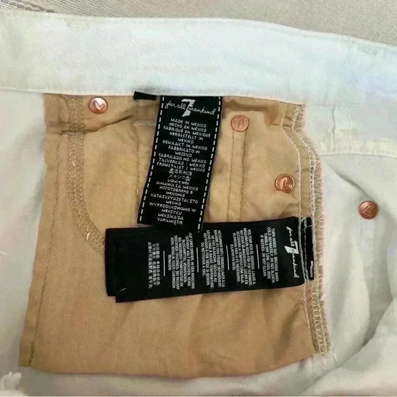 7 For all Mankind -High Waist Cropped Straight white Jeans Women’s Size 30 - Picture 8 of 12